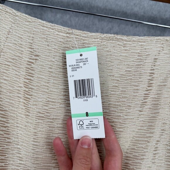 Jones New York Pencil Skirt Size 8 Gold Cream Textured Office Business NEW - Picture 5 of 12